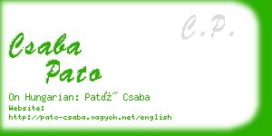 csaba pato business card